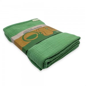 Λαβέτες Ώμου Σετ 2 Τεμ. Διπλής Όψης - Οργανικό Βαμβάκι-Μουσελίνα/ φόρτε - Πράσινο - Smikkels | 63-20034