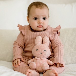 Λούτρινο Aπό Bελουτέ Ύφασμα 20cm Ροζ Miffy Flowers | 47-3885