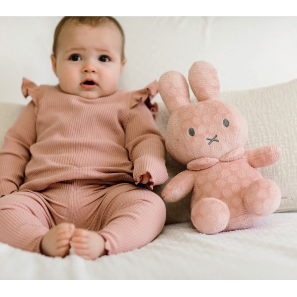 Λούτρινο Από Βελουτέ Ύφασμα 30cm Ροζ Miffy Flowers | 47-3895