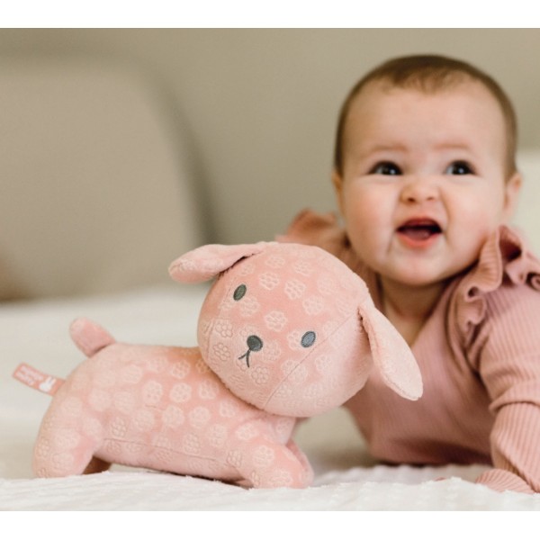 Λούτρινο Σκυλάκι Από Βελουτέ Ύφασμα 25cm Ροζ Miffy Flowers | 47-3897