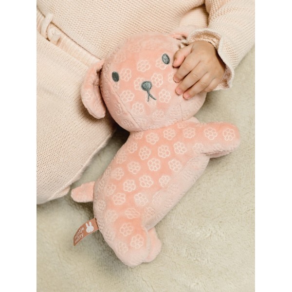 Λούτρινο Σκυλάκι Από Βελουτέ Ύφασμα 25cm Ροζ Miffy Flowers | 47-3897