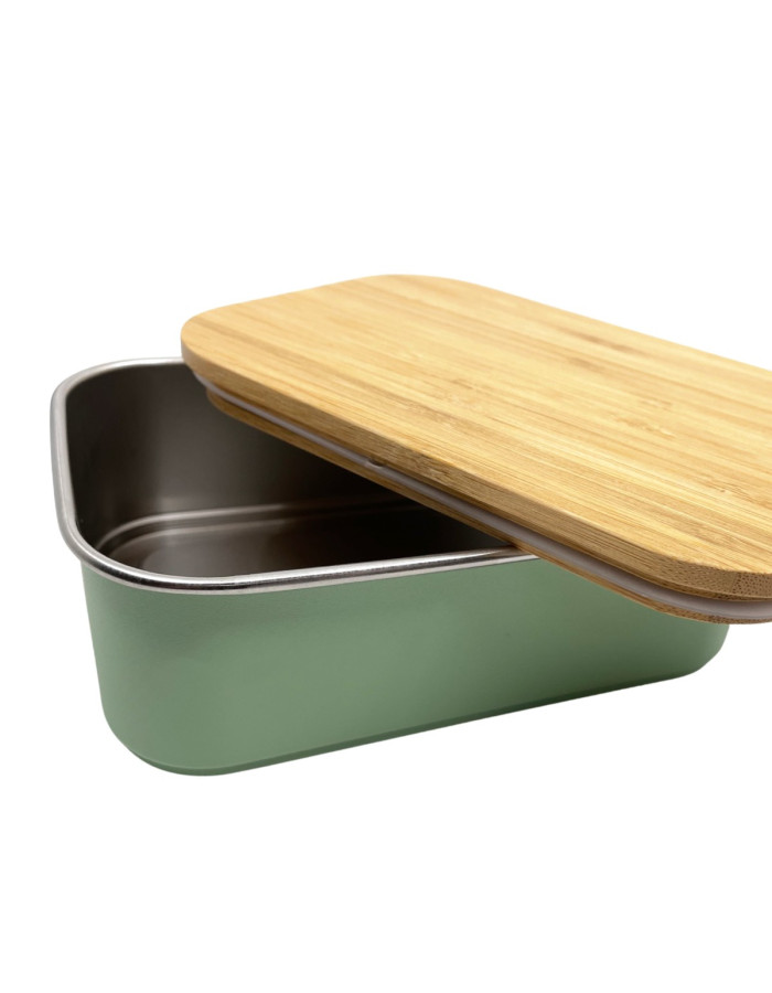 Lunch Box Με Καπάκι Από Bamboo 900ml Πράσινο - Smikkels | 63-10013