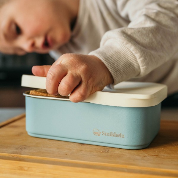 Lunch Box Μεταλλικό 900 ml Με Καπάκι Σιλικόνης Μπλε - Smikkels | 63-10052