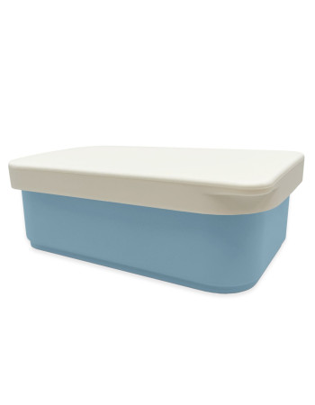 Lunch Box Μεταλλικό 900 ml Με Καπάκι Σιλικόνης Μπλε - Smikkels | 63-10052