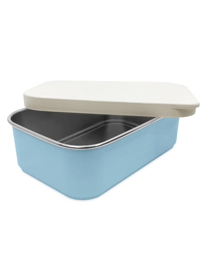 Lunch Box Μεταλλικό 900 ml Με Καπάκι Σιλικόνης Μπλε - Smikkels | 63-10052