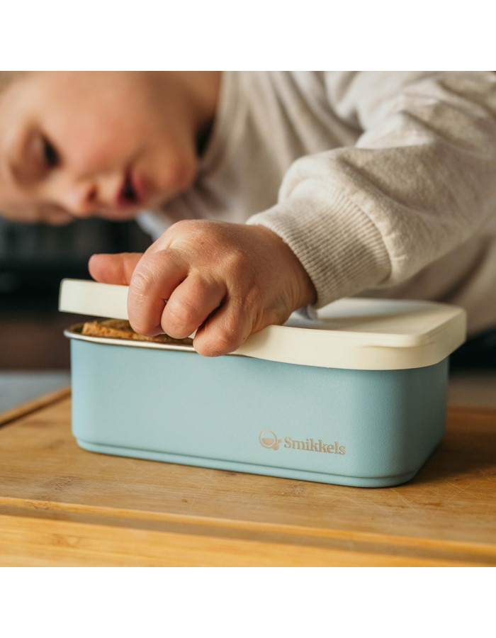 Lunch Box Μεταλλικό 900 ml Με Καπάκι Σιλικόνης Μπλε - Smikkels | 63-10052