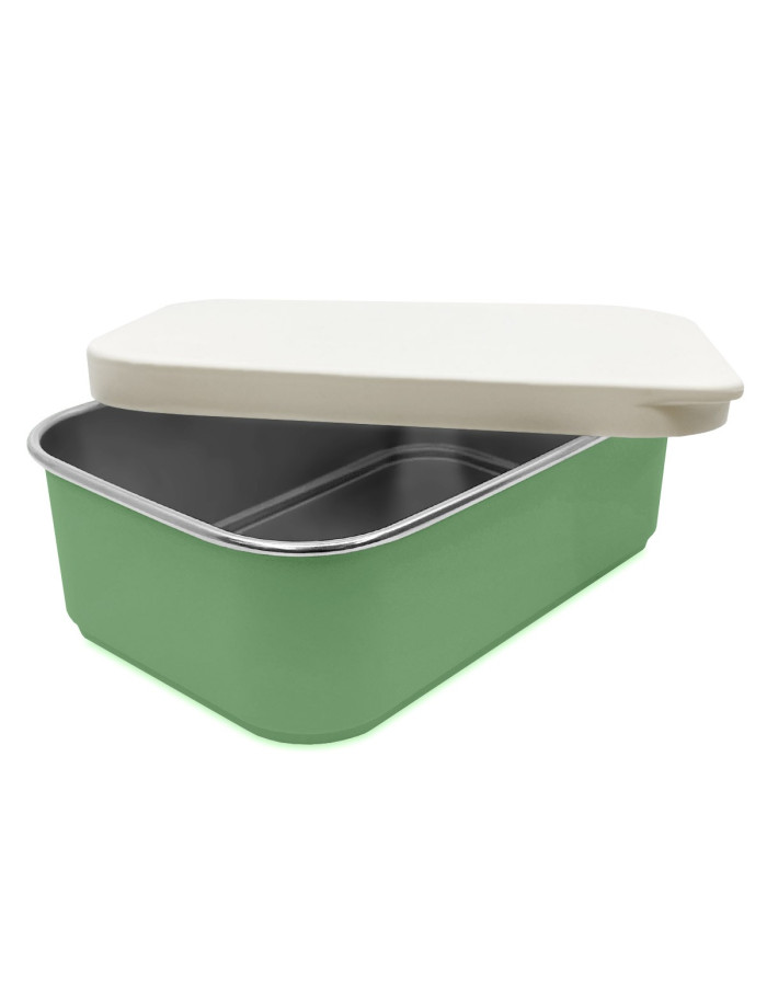 Lunch Box Μεταλλικό 900 ml Με Καπάκι Σιλικόνης - Πράσινο - Smikkels | 63-10054