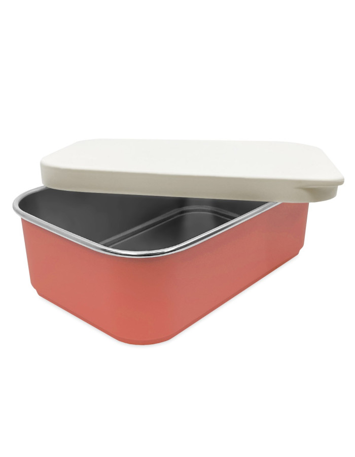 Lunch Box Μεταλλικό 900 ml Με Καπάκι Σιλικόνης Ροζ - Smikkels | 63-10051
