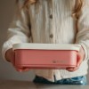 Lunch Box Μεταλλικό 900 ml Με Καπάκι Σιλικόνης Ροζ - Smikkels | 63-10051