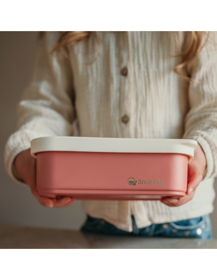 Lunch Box Μεταλλικό 900 ml Με Καπάκι Σιλικόνης Ροζ - Smikkels | 63-10051