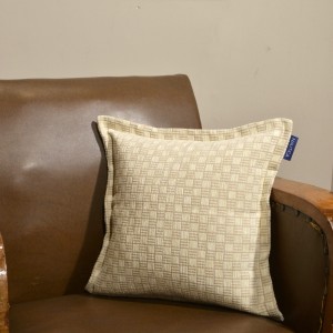 Μαξιλαροθήκη Διακοσμητική 43x43 Σενίλ Εκρού Καρρώ Design 1100 | 49-10200/1100