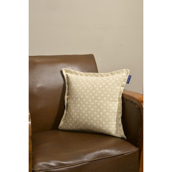 Μαξιλαροθήκη Διακοσμητική 43x43 Σενίλ Εκρού Καρρώ | 49-10200/1100