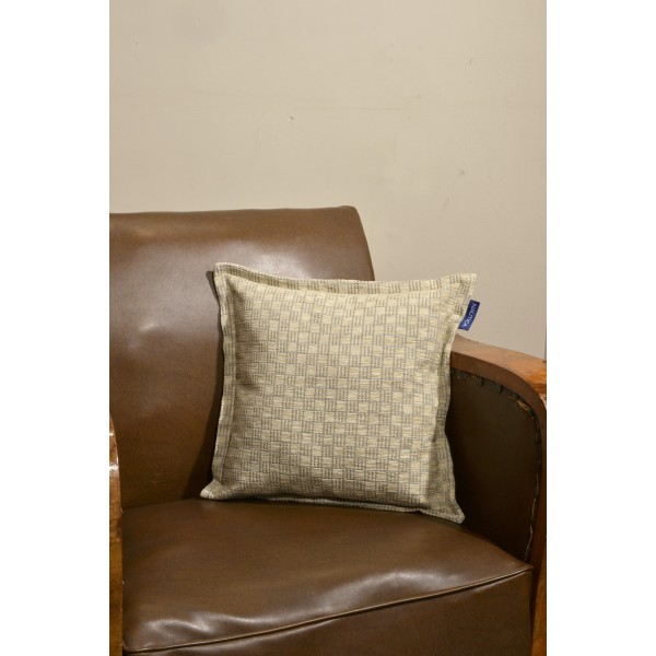 Μαξιλαροθήκη Διακοσμητική 43x43 Σενίλ Μπεζ Καρρώ | 49-10200/1104