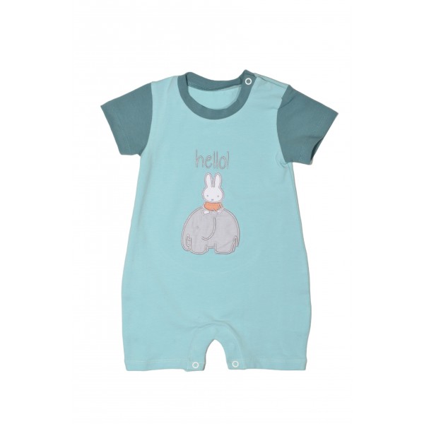 Miffy Des.13 Φορμάκι Καλοκαιρινό Μέντα Ανοιχτό Με Κέντημα 9-12 Mηνών/74 cm | 48-8752-74/13