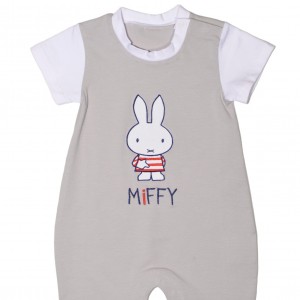 Miffy Des.15 Φορμάκι Καλοκαιρινό Γκρι Με Κέντημα 9-12 Mηνών/74 cm | 48-8752-74/15
