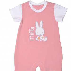 Miffy Des.16 Φορμάκι Καλοκαιρινό Ροζ Μεσαίο Με Κέντημα 9-12 Mηνών/74 cm | 48-8752-74/16