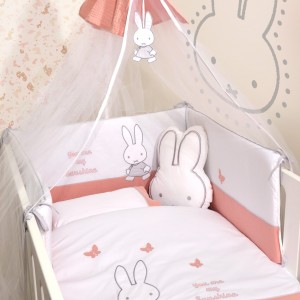 Miffy Σετ 9τ Des.62  Προίκας  Σομόν με Μεταλλικό Σίδερο Κουνουπιέρας αξίας 23€ | 48-8705/62