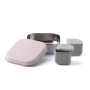 Miniware Des.12 Δοχείο φαγητού Inox Ροζ 15x15cm με 2 αποθηκευτικά δοχεία σιλικόνης | 51-5009/12