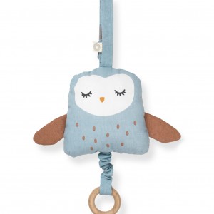 Μουσικό κουτί UGLA BLUE OWL από 100% οργανικό βαμβάκι | 54-21024011