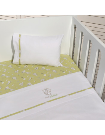 Oliver Baby Des.180 Σεντόνια Κούνιας Χακί Τιγράκι Σετ 3 τεμ με κέντημα 110x160 & 30x40 | 46-6707/180