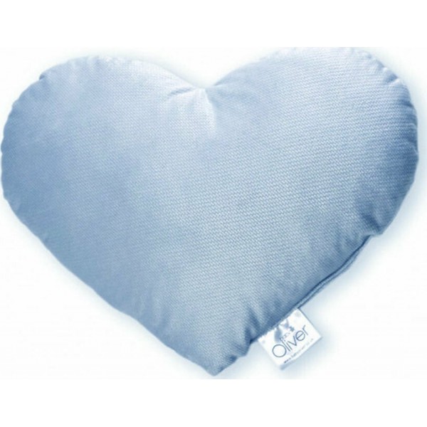 Oliver Baby Μαξιλάρι Διακοσμητικό Καρδιά Βελουτέ Σιέλ 36χ31 | 46-6710/140
