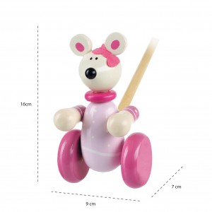 Παιχνίδι Ώθησης Pink Mouse Animals Orange Tree Toys (FSC®) | 60-02333