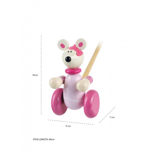Παιχνίδι Ώθησης Pink Mouse Orange Tree Toys (FSC®) | 60-02333
