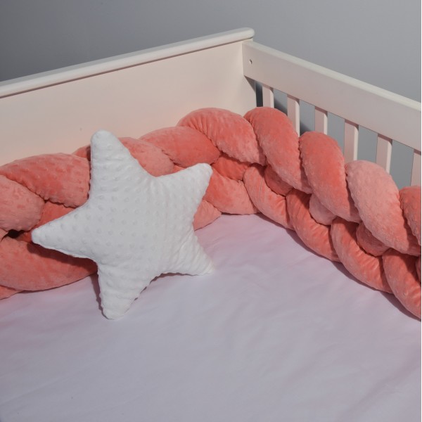 Πλεξούδα βελουτέ 20Χ200 cm Κοραλλί Ανάγλυφη Τετραπλή Design 9260 Oliver Baby | 46-6714-4/9260