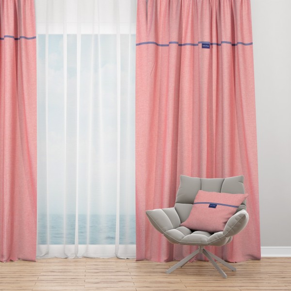 Ραμμένο Φύλλο Κουρτίνας με Τρέσα 145x270 cm Κόκκινο | 49-10400/206