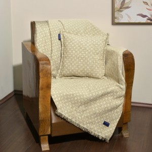 Ριχτάρι Διθέσιο 180x250 cm Σενίλ Μπεζ Καρρώ Design 1104 | 49-10101/1104