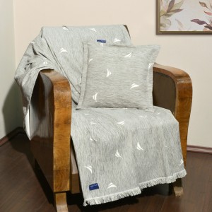 Ριχτάρι Μονοθέσιο 170x180cm Σενίλ Γκρι Design 1005 | 49-10100/1005