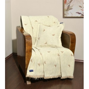 Ριχτάρι Τριθέσιο 180x300cm Σενίλ Εκρού Design 1000 | 49-10102/1000