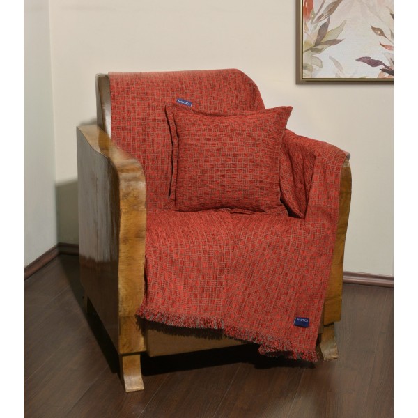 Ριχτάρι Τριθέσιο 180x300 Σενίλ Κόκκινο Καρρώ | 49-10102/1106