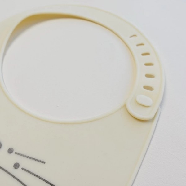 Σαλιάρα σιλικόνης Cat εκρού της Trois Kilos Sept | 55-8085421