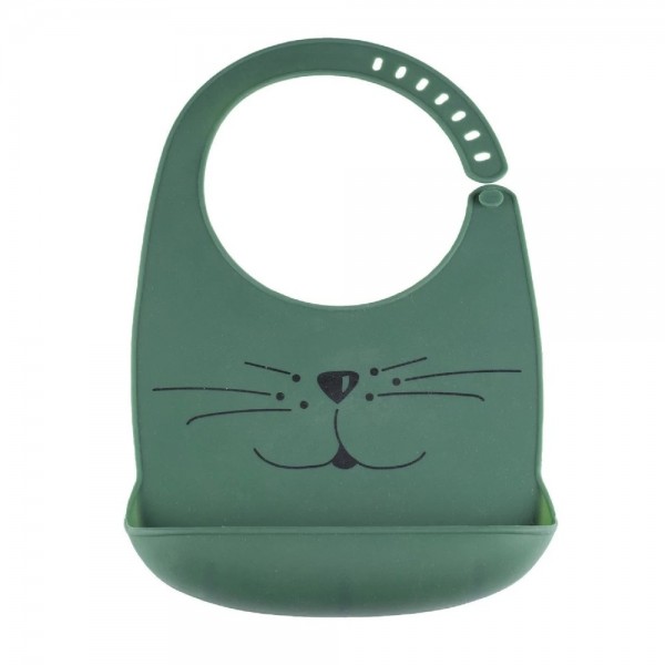 Σαλιάρα σιλικόνης Cat πράσινο της Trois Kilos Sept | 55-8085402