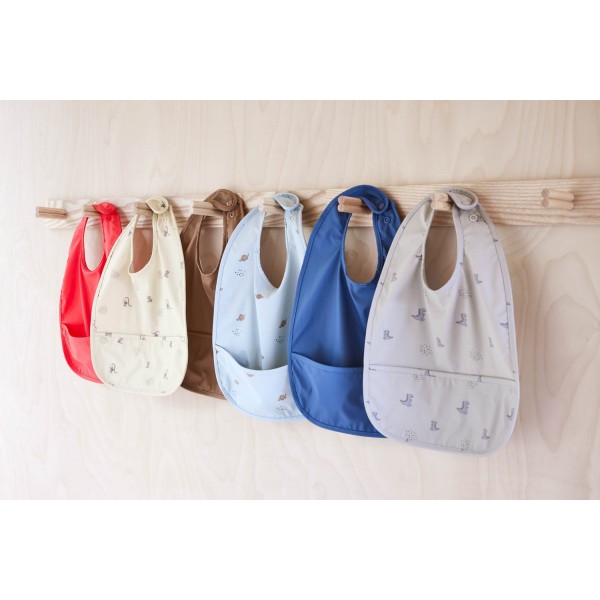 Σετ 2 Σαλιάρες Dino - Εκρού & Κόκκινο - OYOY | 53-107363