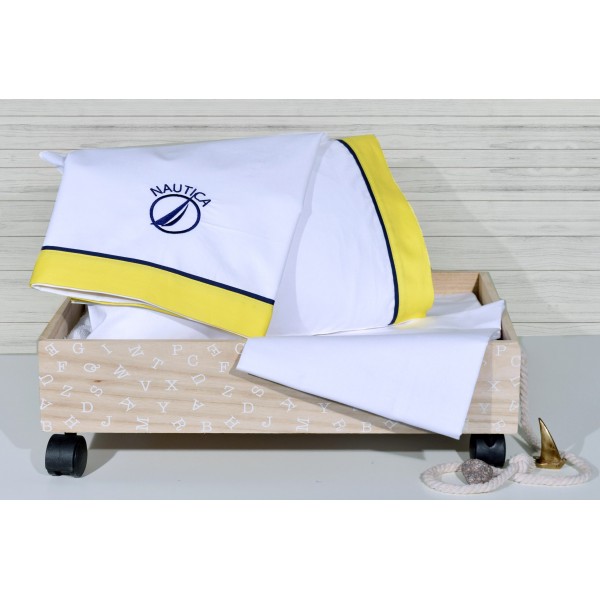 Σετ 3 τεμ. Σεντόνια Λίκνου 75x110 cm & 30x40 cm Design 917 Κίτρινο | 49-9704/917