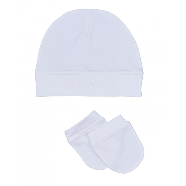 Σετ Σκουφάκι & 2 Γαντάκια Λευκό-Ύφασμα Ζέρσεϋ | 49-9748/10