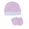Σετ Σκουφάκι & 2 Γαντάκια Ροζ-Λευκό-Ύφασμα Ζέρσεϋ | 49-9748/12