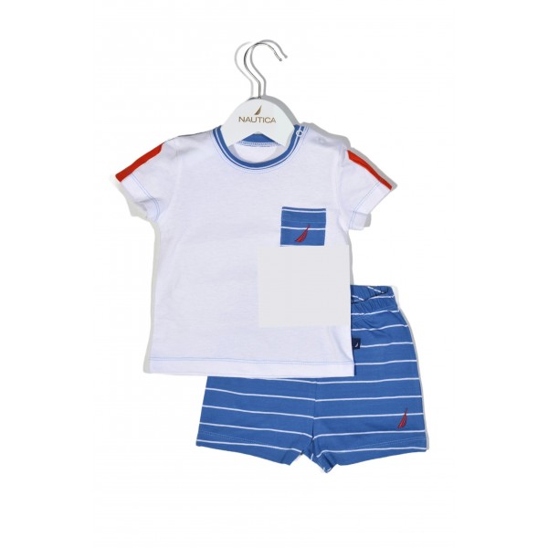 Σετ T-Shirt & Shorts Jersey Organic Design 11 Μπλε Ριγέ 68cm | 49-2121-68/11