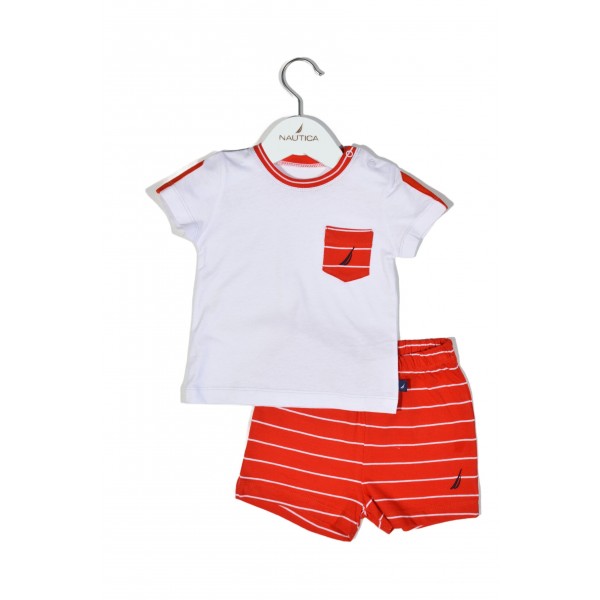 Σετ T-Shirt & Shorts Jersey Organic Design 16 Κόκκινο Ριγέ 74cm | 49-2121-74/16