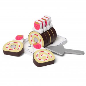 Ξύλινo Κέικ Swiss Roll με Σπάτουλα - Mama Memo | 56-85621