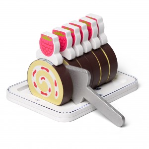 Ξύλινo Κέικ Swiss Roll με Σπάτουλα - Mama Memo | 56-85621