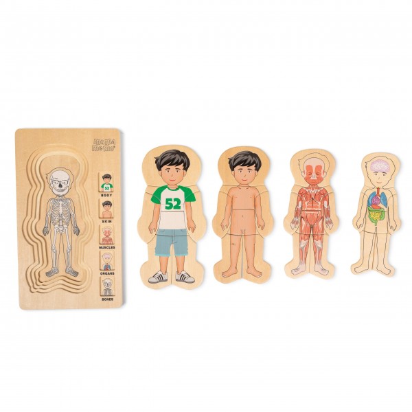 Ξύλινο Παζλ Το Σώμα Μου - Αγόρι Mama Memo | 56-85249