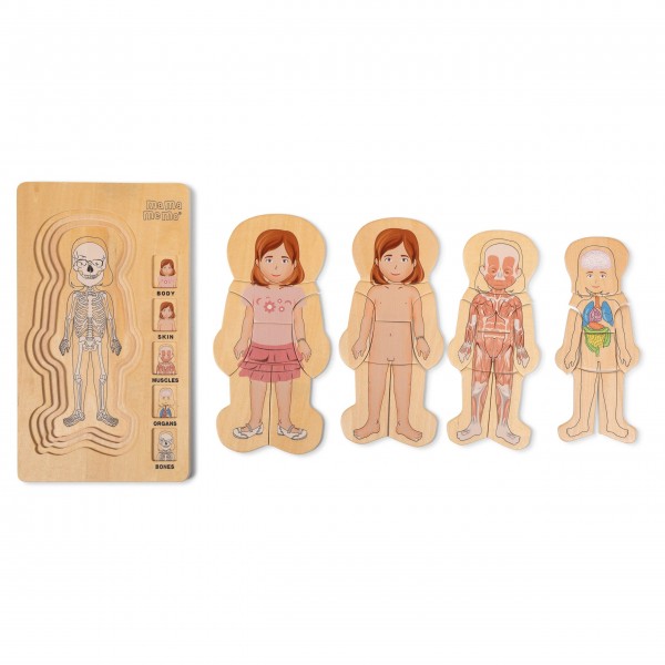 Ξύλινο Παζλ Το Σώμα Μου - Κορίτσι Mama Memo | 56-85250