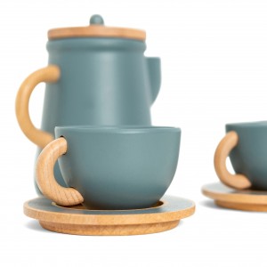 Ξύλινο Σερβίτσιο Τσαγιού Πράσινο - Mama Memo | 56-85627