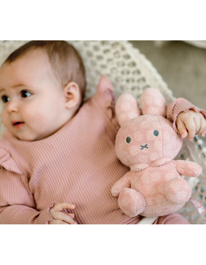 Λούτρινο Aπό Bελουτέ Ύφασμα 20cm Ροζ Miffy Flowers | 47-3885