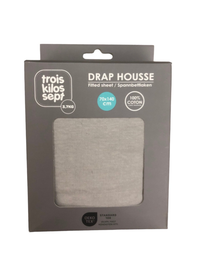 Κατωσέντονο με Λάστιχο Μακώ Jersey Γκρι 70x140cm Trois Kilos Sept | 55-8161003