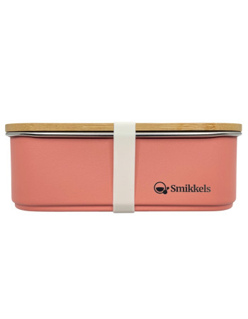 Lunch Box Με Καπάκι Από Bamboo 900ml Ροζ - Smikkels | 63-10010