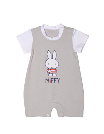 Miffy Des.15 Φορμάκι Καλοκαιρινό Γκρι Με Κέντημα 9-12 Mηνών/74 cm | 48-8752-74/15